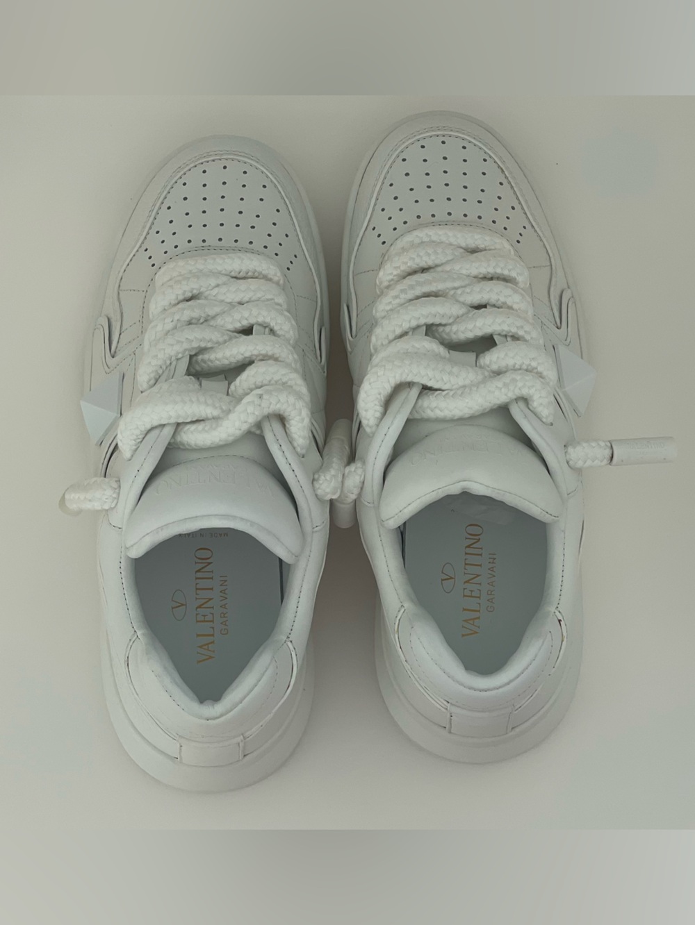 Valentino Garavani One Stud Xl Nappa Leather Low-Top Sneaker - Size 7.5
